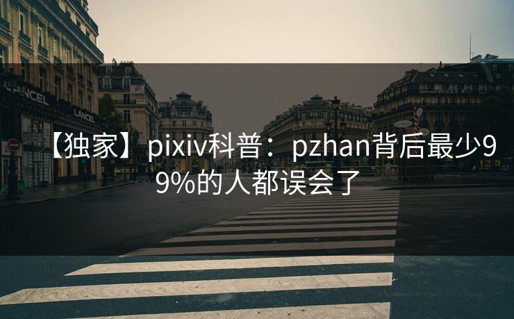 【独家】pixiv科普：pzhan背后最少99%的人都误会了