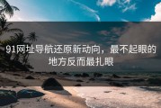 91网址导航还原新动向，最不起眼的地方反而最扎眼