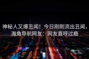 神秘人又爆丑闻！今日刚刚流出丑闻，海角导航网友：网友直呼过瘾