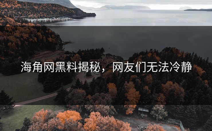 海角网黑料揭秘，网友们无法冷静