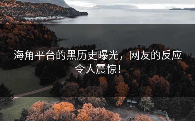 海角平台的黑历史曝光，网友的反应令人震惊！