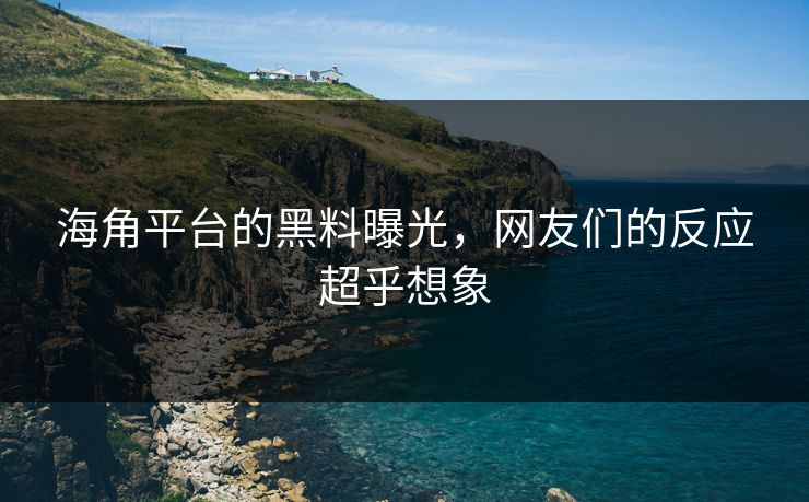 海角平台的黑料曝光，网友们的反应超乎想象