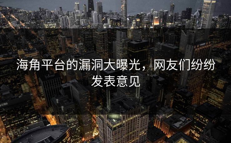 海角平台的漏洞大曝光，网友们纷纷发表意见