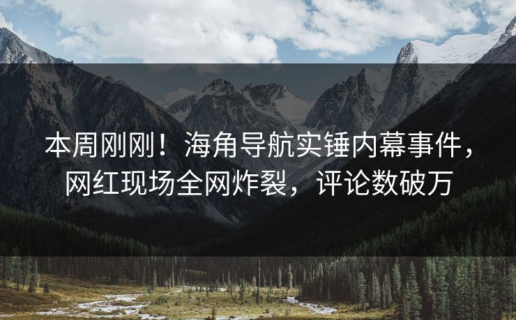 本周刚刚！海角导航实锤内幕事件，网红现场全网炸裂，评论数破万